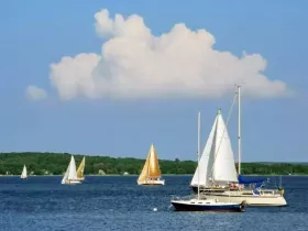 Sailboats on Lake Michigan