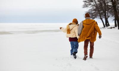 Couple Hiking in Winter
